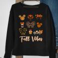 Retro Fall Vibes Pumpkin Turkey Halloween Fall Thanksgiving Sweatshirt Gifts for Old Women