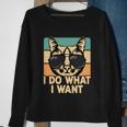 Retro I Do What I Want Funny Cat Lover Sweatshirt Gifts for Old Women