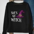 Shes My Witch Witch Hat Halloween Quote Sweatshirt Gifts for Old Women