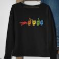 Sign Language Funny Rainbow Flag Gay Lgbt Deaf Asl Mute Gift Great Gift Sweatshirt Gifts for Old Women