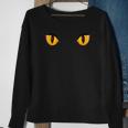 Spooky Creepy Ghost Black Cat Orange Eyes Halloween Sweatshirt Gifts for Old Women