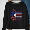 Stars Stripes Forever Sunflower America Flag 4Th Of July Sweatshirt Gifts for Old Women