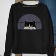 Stoned Black Cat Smoking And Peeking Sideways With Cannabis Sweatshirt Gifts for Old Women