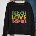 Teach Love Inspire Teacher Sunflower Graphic Plus Size Shirt For Teacher Female Sweatshirt Gifts for Old Women