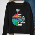 The Earth Without Art Is Just Eh Color Planet Funny Teacher Sweatshirt Gifts for Old Women