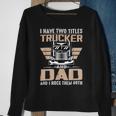 Trucker Trucker And Dad Quote Semi Truck Driver Mechanic Funny V2 Sweatshirt Gifts for Old Women