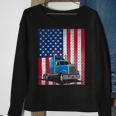 Trucker Trucker Truck Driver American Flag Sweatshirt Gifts for Old Women