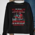 Trucker Trucker Wife She Knows Ill Be Here When She Gets Home Sweatshirt Gifts for Old Women