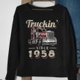 Trucker Truckin Since 1958 Trucker Big Rig Driver 64Th Birthday Sweatshirt Gifts for Old Women