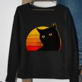 Vintage 80S Style Black Cat Retro Sun Sweatshirt Gifts for Old Women