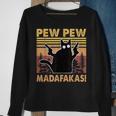Vintage Black Cat Pew Pew Madafakas Funny Crazy Cat Lovers V2 Sweatshirt Gifts for Old Women