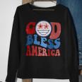 Vintage God Bless America Leopard 4Th Of July Patriotic Day Sweatshirt Gifts for Old Women