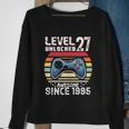 Vintage Video Gamer Birthday Level 27 Unlocked 27Th Birthday Sweatshirt Gifts for Old Women