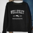 Wellesley Massachusetts Ma Vintage Athletic Sports Design Gift Sweatshirt Gifts for Old Women