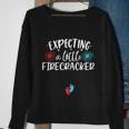 Womens Expecting A Little Firecracker Funny 4Th Of July Pregnant Sweatshirt Gifts for Old Women