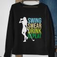 Womens Swing Swear Drink Repeat Love Golf Sweatshirt Gifts for Old Women