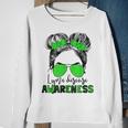 Lyme Disease Awareness Messy Hair Bun For Girl  Sweatshirt