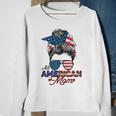 All American Mom 4Th July Messy Bun Us Flag Sweatshirt Gifts for Old Women