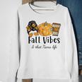 Autumn Fall Vibes & That Nana Life Mesy Bun Thanksgiving Sweatshirt Gifts for Old Women