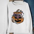 Cute Halloween Sorta Sweet Sorta Spooky Pumpkin Florals Sweatshirt Gifts for Old Women