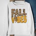 Distressed Fall Vibes Leopard Lightning Bolts In Fall Colors Sweatshirt Gifts for Old Women