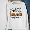 Just A Teacher Who Loves Halloween Pumpkin Witch Costume Sweatshirt Gifts for Old Women