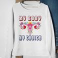My Body My Choice Pro Roe Floral Uterus Sweatshirt Gifts for Old Women