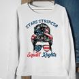 Pro Choice Feminist Stars Stripes Equal Rights Messy Bun Sweatshirt Gifts for Old Women