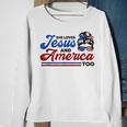 She Loves Jesus And America Too 4Th Of July Proud Christians Sweatshirt Gifts for Old Women