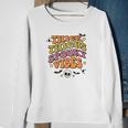 Skull Groovy Thick Thights And Spooky Vibes Leopard Halloween Sweatshirt Gifts for Old Women
