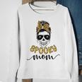 Skull Spooky Mom Messy Bun Mama Spider Halloween Zombie Sweatshirt Gifts for Old Women