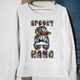 Spooky Mama Scary Halloween Messy Hair Bun Mothers Sweatshirt Gifts for Old Women