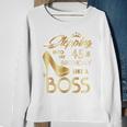 Womens Stepping Into My 45Th Birthday Like A Boss High Heel Shoes Sweatshirt Gifts for Old Women