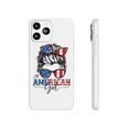 All American Girl 4Th Of July Women Messy Bun Usa Flag V2 Phonecase iPhone