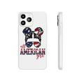All American Girl Messy Hair Bun Woman Patriotic 4Th Of July V2 Phonecase iPhone