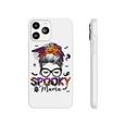 Spooky Mama Messy Bun Halloween Jack O Lantern Mom Phonecase iPhone