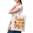 Groovy Halloween Trick Or Teach Retro Floral Ghost Teacher V57 Tote Bag
