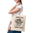 Highland Cow Leopard Bandana Messy Hair Dont Care Western Tote Bag