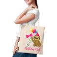 Kids 7 Year Old Cool Cute Sloth Balloons 7Th Birthday Girls Party Tote Bag