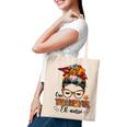 One Thankful Er Nurse Messy Bun Fall Autumn Thanksgiving Tote Bag
