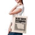 Womens Black History Month Nutrition Facts Black Queen Tote Bag