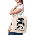 Womens Wrestling Mom Life Messy Bun Hair Glasses Mothers Day Gift Tote Bag