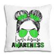 Lyme Disease Awareness Messy Hair Bun For Girl  Pillow