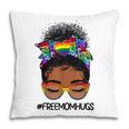 Black Women Free Mom Hugs Messy Bun Lgbtq Lgbt Pride Month Pillow