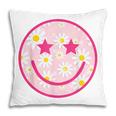 Funny Pink Happy Face Daisy Flower Smile Face Trendy Pillow