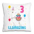 Kids 3Rd Birthday I Am 3 Years Old And Llamazing Llama Girl Ns Pillow