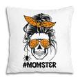 Momster Halloween Costume Skull Mom Messy Hair Bun Monster V4 Pillow