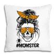 Momster Halloween Costume Skull Mom Messy Hair Bun Monster V7 Pillow