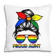 Proud Aunt Messy Bun Rainbow Lgbt Gay Pride Month Pillow
