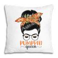 Pumpkin Queen Pumpkin Messy Bun Fall Autumn Thanksgiving  Pillow